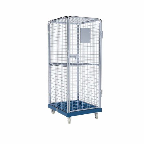 Container aramado com rodas antifurto - KAD5A50101600C1Z101 - FEIL rolltainer GmbH - multiusos / 4 painéis / com base em plástico