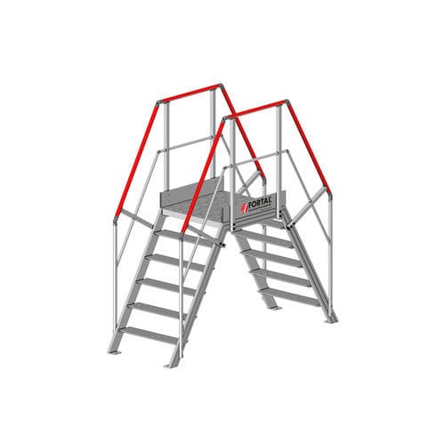 Escada fixa para ambiente externo - F81360 - FORTAL - de alumínio / com patamar