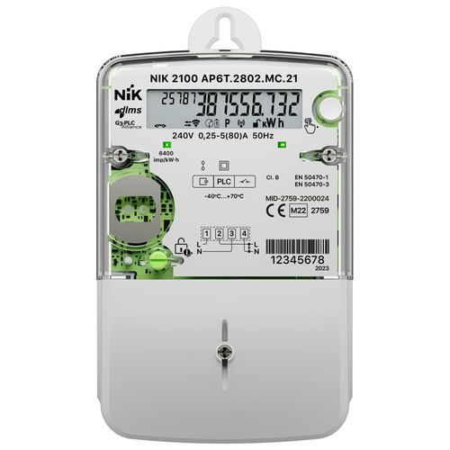 Medidor de energia elétrica monofásico - 2100 - NIK Electronics - para trilho DIN / RS-485