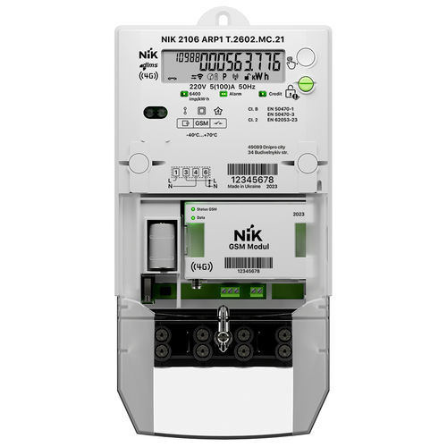 Medidor de energia elétrica monofásico - 2106 - NIK Electronics - para trilho DIN / RS-485