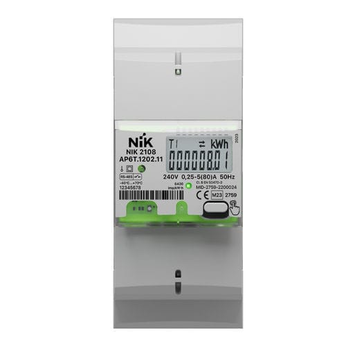 Medidor de energia elétrica monofásico - 2108 - NIK Electronics - para trilho DIN / RS-485