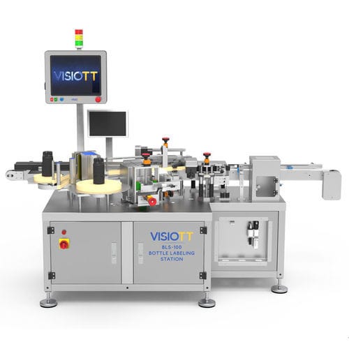 Rotuladora automática - BLS-100 - VISIOTT Teknoloji San. Ve Tic. Ltd. Sti. - para garrafas / para a indústria farmacêutica / para a indústria alimentícia