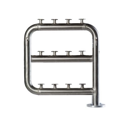 Distribuidor manifold multivias - BH001 - Baterias Gatell S.A - em aço galvanizado / flangeado / para água