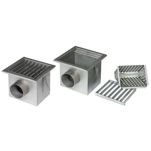 Sifão em aço inoxidável - Schweyer - de piso / com caixa quadrada