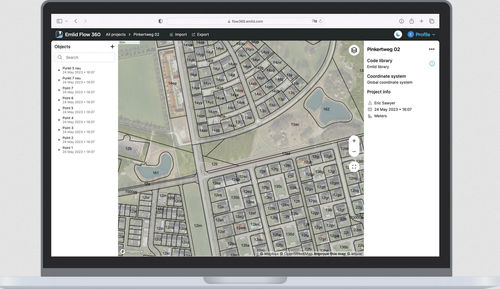 Software de exportação de dados - FLOW 360 - EMLID - de sincronização / de coleta de dados / de importação-exportação de dados