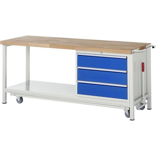 Bancada de trabalho em faia - 8257 - RAU - para oficina / com gavetas / com 3 gavetas