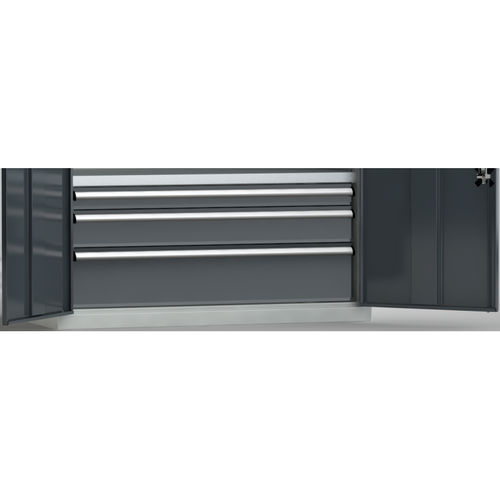 Armário de acondicionamento - 7FS-PPX-100U-SVX - KLW LUTZ - de piso / com 3 gavetas / metálico