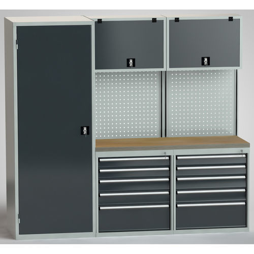 Armário de acondicionamento - SW2022-N02 - KLW LUTZ - de piso / com 2 gavetas / com portas de bater