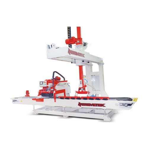 Máquina de corte com faca rotativa - BREVETEK MAKİNE - para mármore / automática / com braço robótico suspenso