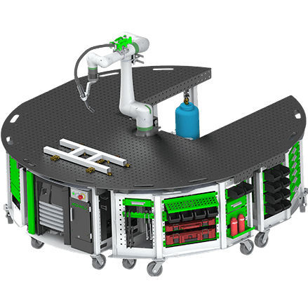 Carrinho estação de trabalho - CART10L - APT Manufacturing Solutions - em aço / com plataforma / com prateleiras