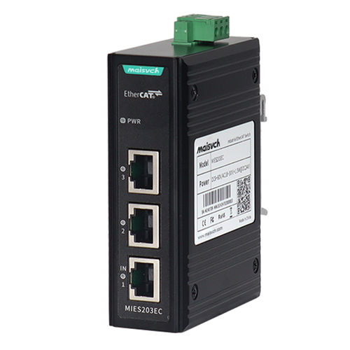 Switch de rede não gerenciável - MIES203EC - Maisvch - 3 portas / para trilho DIN / para inserção