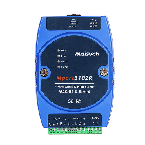 Servidor de periférico RS-232 - Mport3102R - Maisvch - ModBUS RTU / RS-422 / Modbus TCP