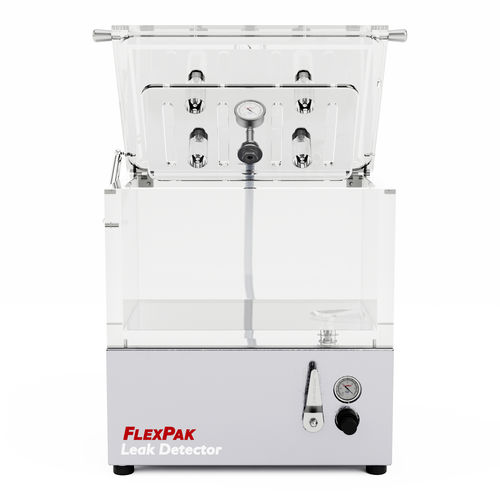 Testador de estanqueidade para embalagens - FP181210 - FlexPak Leak Detectors Inc. - de câmara de vácuo / de alta pressão / eletropneumático