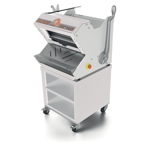 Fatiador de pão industrial semiautomático - BS450S - RAM Pétrins - com sistema de embalagem