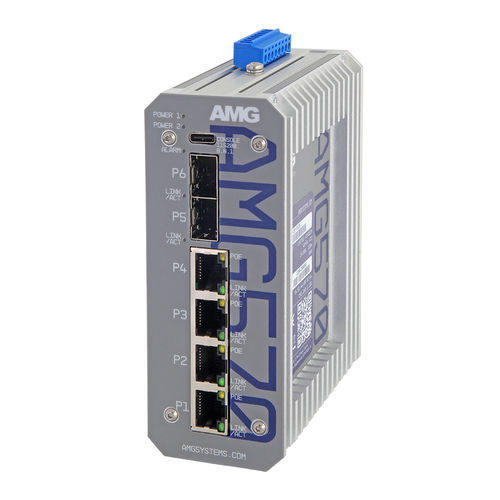 Switch de rede gerenciável - AMG570-4GAT-2S-P120 - AMG Systems - 6 portas / Gigabit Ethernet / de nível 3