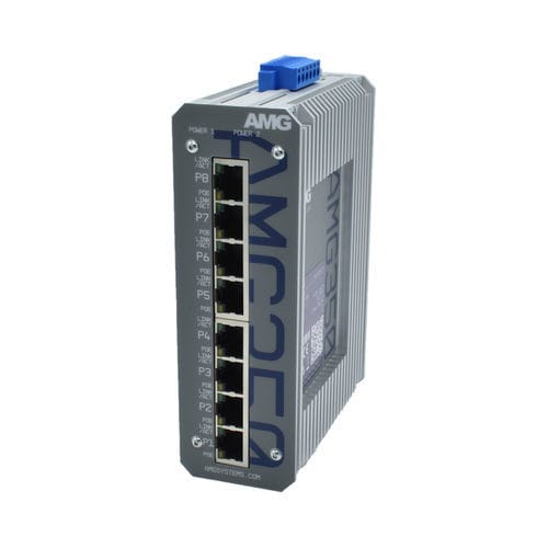 Switch de rede não gerenciável - AMG350-8GAT-P200 - AMG Systems - 8 portas / para trilho DIN / de parede