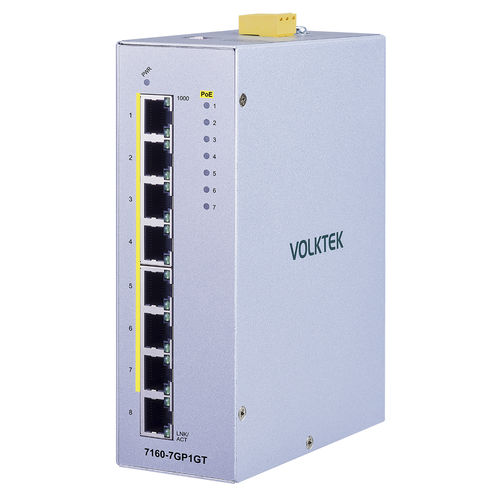Switch de rede não gerenciável - 7160-7GP1GT - Volktek - 8 portas / Gigabit Ethernet / ProfiNet