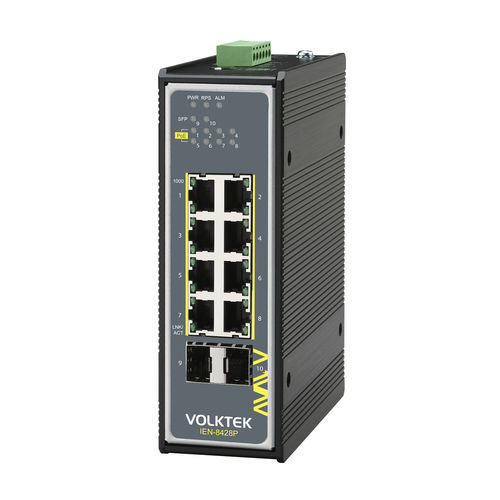 Switch de rede não gerenciável - IEN-8428P - Volktek - 10 portas / ProfiNet / Ethernet/IP