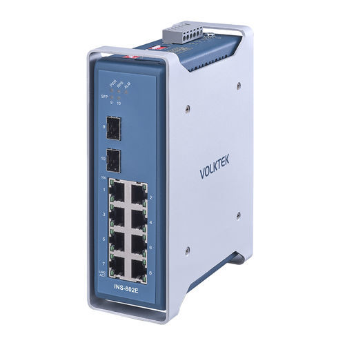 Switch de rede não gerenciável - INS-802E - Volktek - 10 portas / ProfiNet / Ethernet/IP