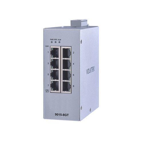 Switch de rede gerenciável - 9015-8GT-I - Volktek - 8 portas / para trilho DIN / DIP