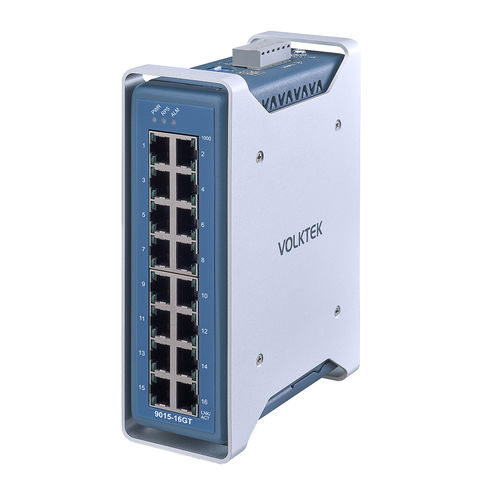 Switch de rede gerenciável - 9015-16GT-I - Volktek - 16 portas / para trilho DIN / DIP