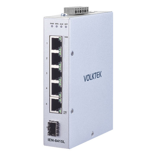 Switch de rede gerenciável - IEN-8415L - Volktek - 6 portas / para trilho DIN / DIP