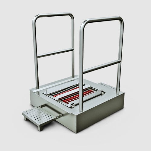 Barreira sanitária com catraca com lavador de solas - Sct.HJN02.304.0005 - Sectec Security Technology