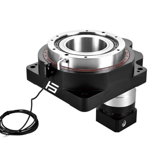 Mesa rotativa indexadora oca - HRT200JS-100-SV2 - Hansheng Automation (Dongguan) Co., Ltd. - acionada por motor / horizontal