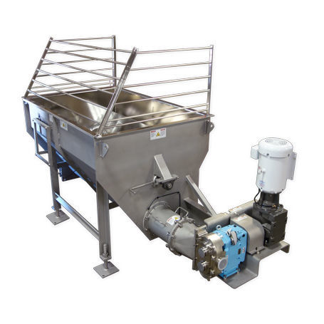 Bomba com tremonha de alimentação - Mepaco / Apache Stainless - de parafuso / para produtos alimentares / com motor elétrico