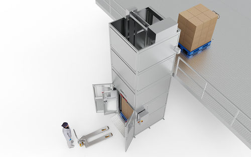 Monta-cargas elétrico - CM Process Solutions LLC - para a indústria alimentícia / para armazém / com plataforma