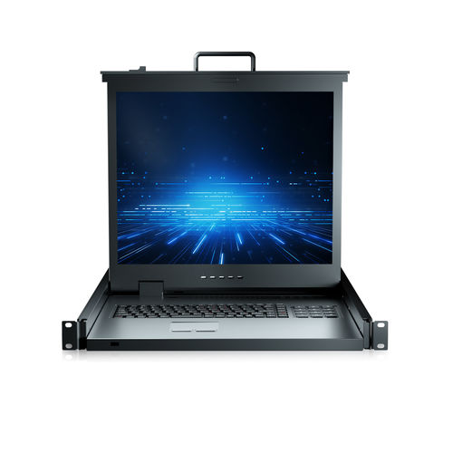 Chaveador KVM para montagem em rack - RGD-KVM-1908CI-CAT5 - Key Technology Rugged System Limited - com teclado / digital / com display LCD