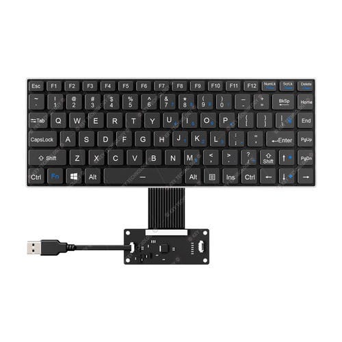 Teclado embutido - K-TEK-V285-FN-BL-FC-SC-ML-DWP - Key Technology Rugged System Limited - com interruptores de tesoura / 86 teclas / para a indústria do transporte