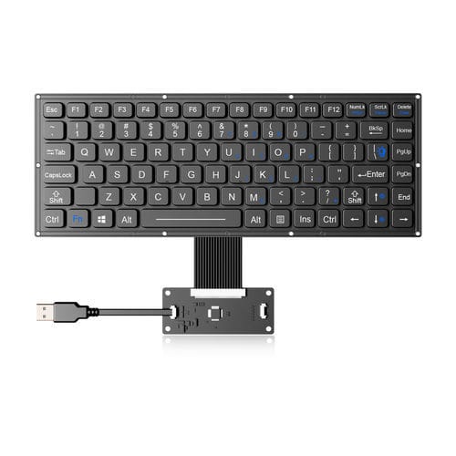 Teclado embutido - K-TEK-M280-FN-BL-FC-KC-ML - Key Technology Rugged System Limited - contacto carbono / com tecla Fn / 87 teclas