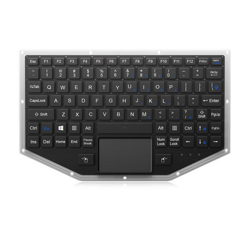 Teclado embutido - K-TEK-V277TP-FN-BL-FC-PR-ML-DWP - Key Technology Rugged System Limited - com interruptores de tesoura / mouse integrado com 2 teclas / com tecla Fn