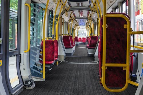 Revestimento de piso para trem em PVC - TRAVELLER DISCOVERY - Gerflor - fibra de vidro / HL2/HL3 / EN 45545
