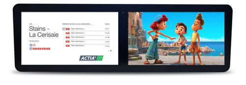 Sistema de informação ao passageiro LED - actia railway - TFT / 1920 x 1080 / com duas telas