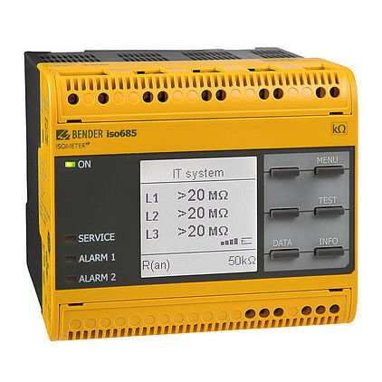 Dispositivo supervisor de isolamento para rede CA - ISOMETER® isoNAV685-D-B - BENDER GmbH & Co KG - MODBUS
