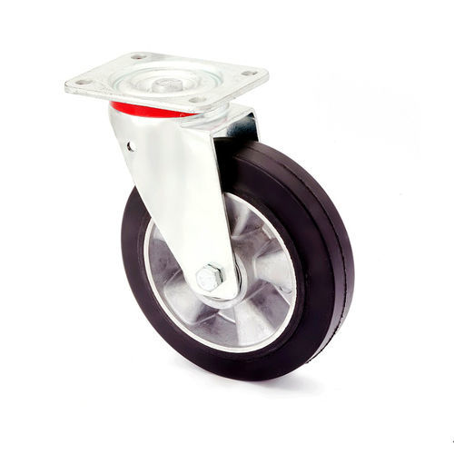 Roda com banda de rodagem - LCW/F3/250/K – 400 kg - MARBA - de borracha preta / de esferas / para placas