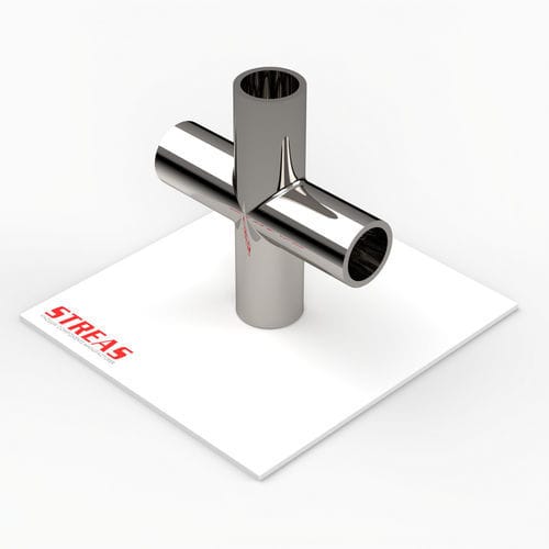 Conector de tubos cruzeta - X33-1 series - Streas srl - em T / em aço inoxidável