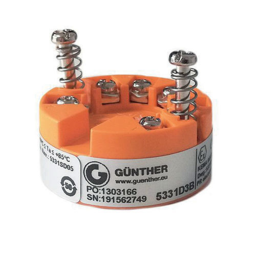 Transmissor de temperatura para trilho DIN - GT5331D3B - GÜNTHER GmbH Temperaturmesstechnik - com termopar / RTD / PROFIBUS