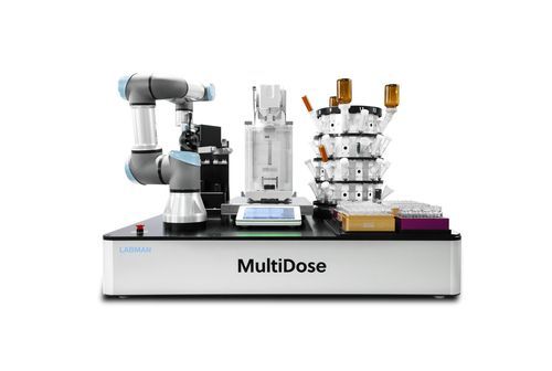 Dosador para sólidos - MultiDose - Labman Automation Ltd - para materiais de fluxo difícil / de pós / gravimétrico