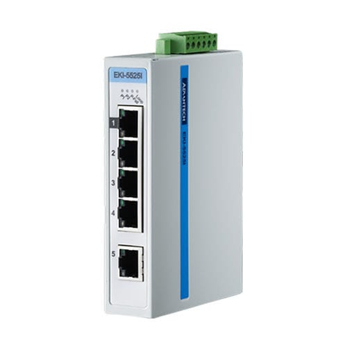 Switch de rede não gerenciável - EKI-5525/I - ADVANTECH - 5 portas / trilho DIN / para ambiente externo