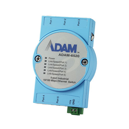 Switch de rede não gerenciável - ADAM-6520 - ADVANTECH - para trilho DIN / embutido / de parede