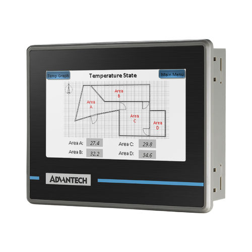 Terminal com tela sensível ao toque resistiva - WOP-204K - ADVANTECH - embutido / 480 x 272 / RISC