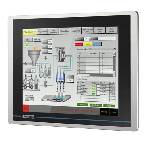 Terminal com tela sensível ao toque resistiva - WOP-212K - ADVANTECH - embutido / 1024 x 768 / RISC