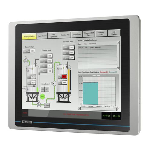 Terminal com tela sensível ao toque resistiva - WOP-215K - ADVANTECH - embutido / 1024 x 768 / RISC