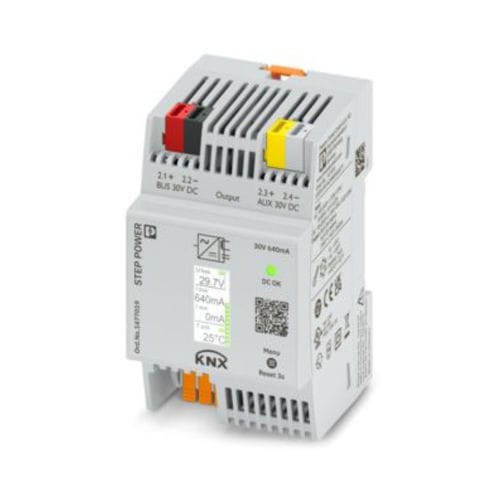 Fonte de alimentação elétrica para trilho DIN - STEP3-PS/1AC/KNX/640/LPT - PHOENIX CONTACT GmbH & Co. KG - CA/CC / monofásica / para módulo de barramento