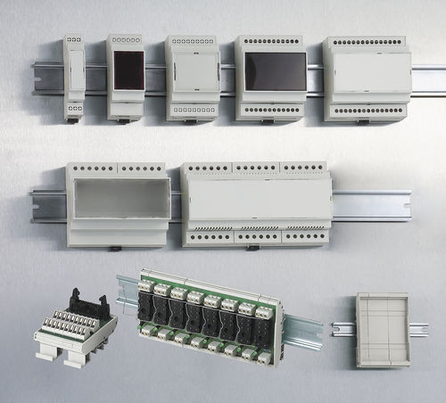 Caixa de montagem para trilhos DIN - Railtec C - OKW Odenwälder Kunststoffwerke Gehäusesysteme GmbH - modular / em policarbonato / para equipamento eletrônico
