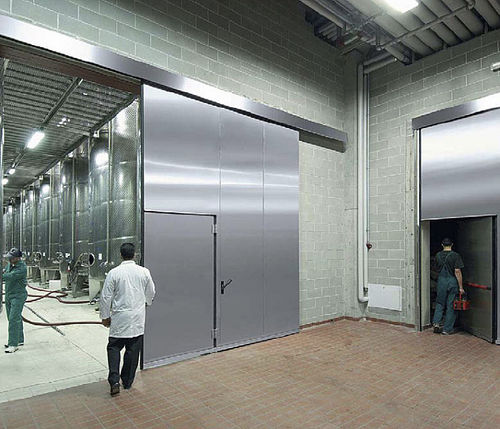 Porta de correr - SCP/SCS - Puertas Angel Mir - em aço inoxidável / para a indústria alimentícia / industrial