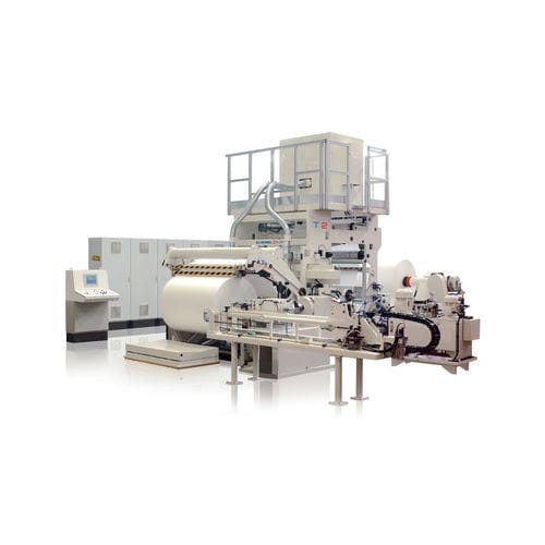Rebobinadeira-cortadeira longitudinal para papel - T 2 - GOEBEL IMS - automática / de 1 eixo